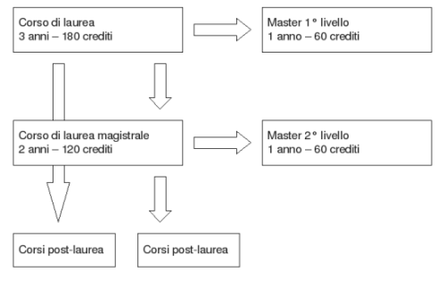 Newly reformed Italian uni flow chart